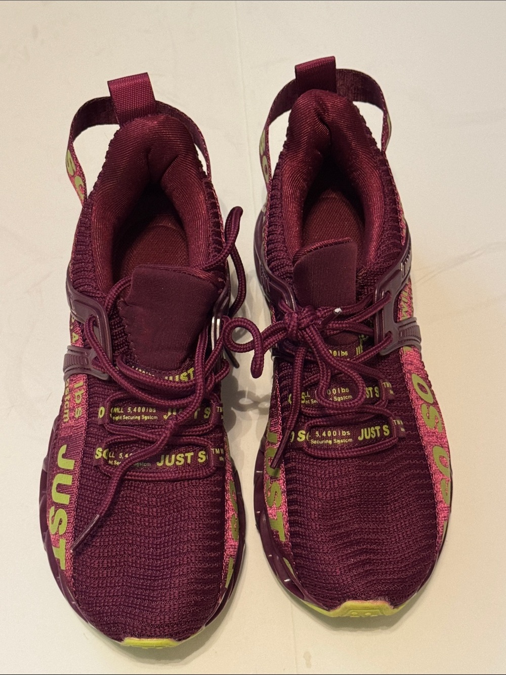 Women’s Just SoSo Maroon Slip-On Athletic Shoes Size 7
